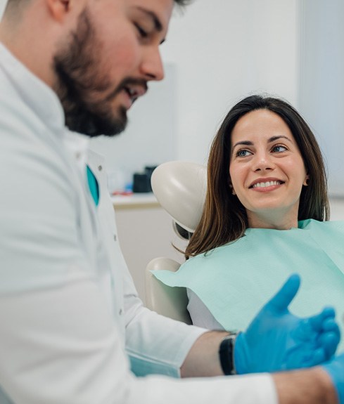 Woman smiling at the dentist